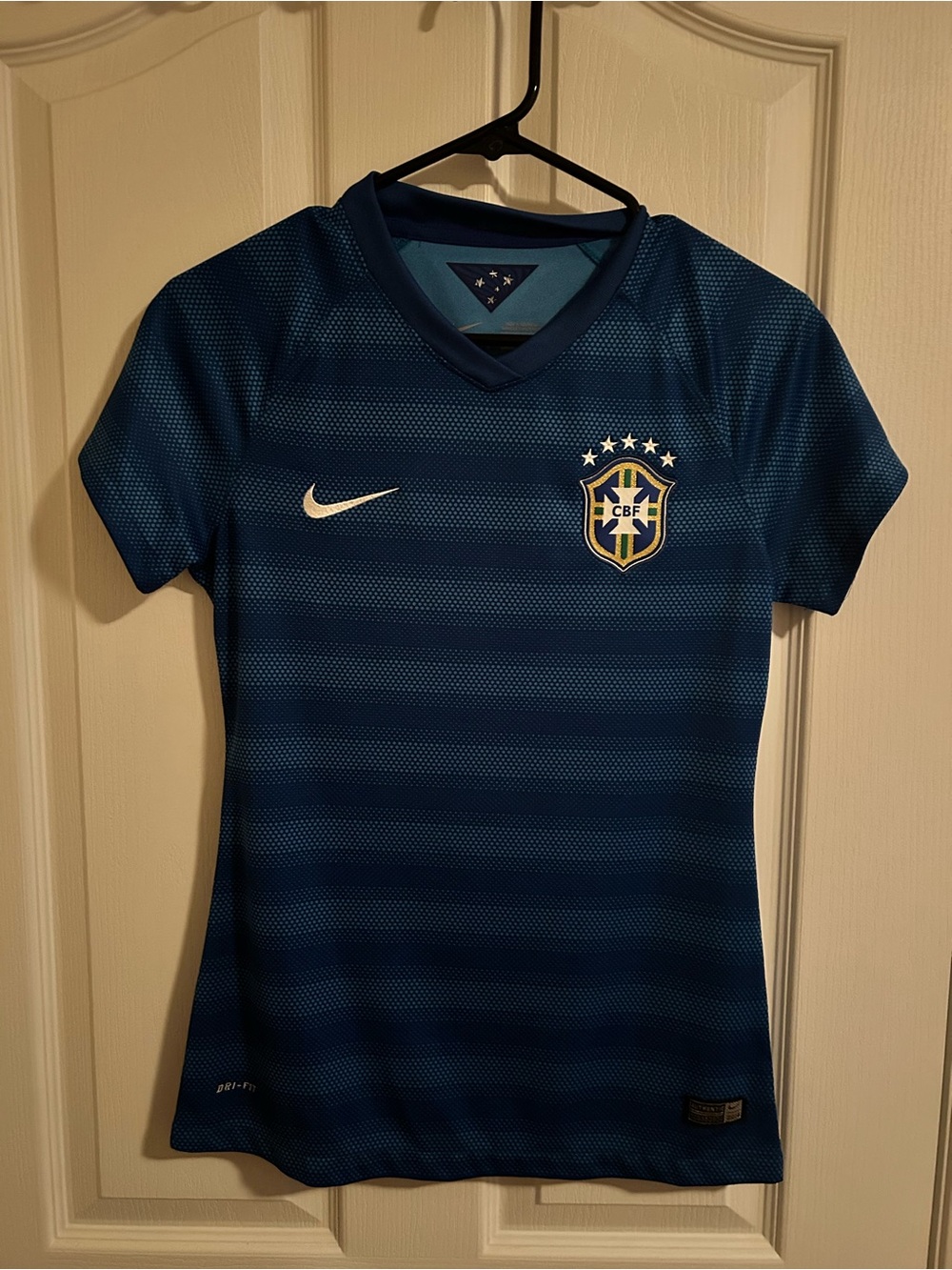 Nike Kids Brazil Football Jersey in Dark Blue and Teal
